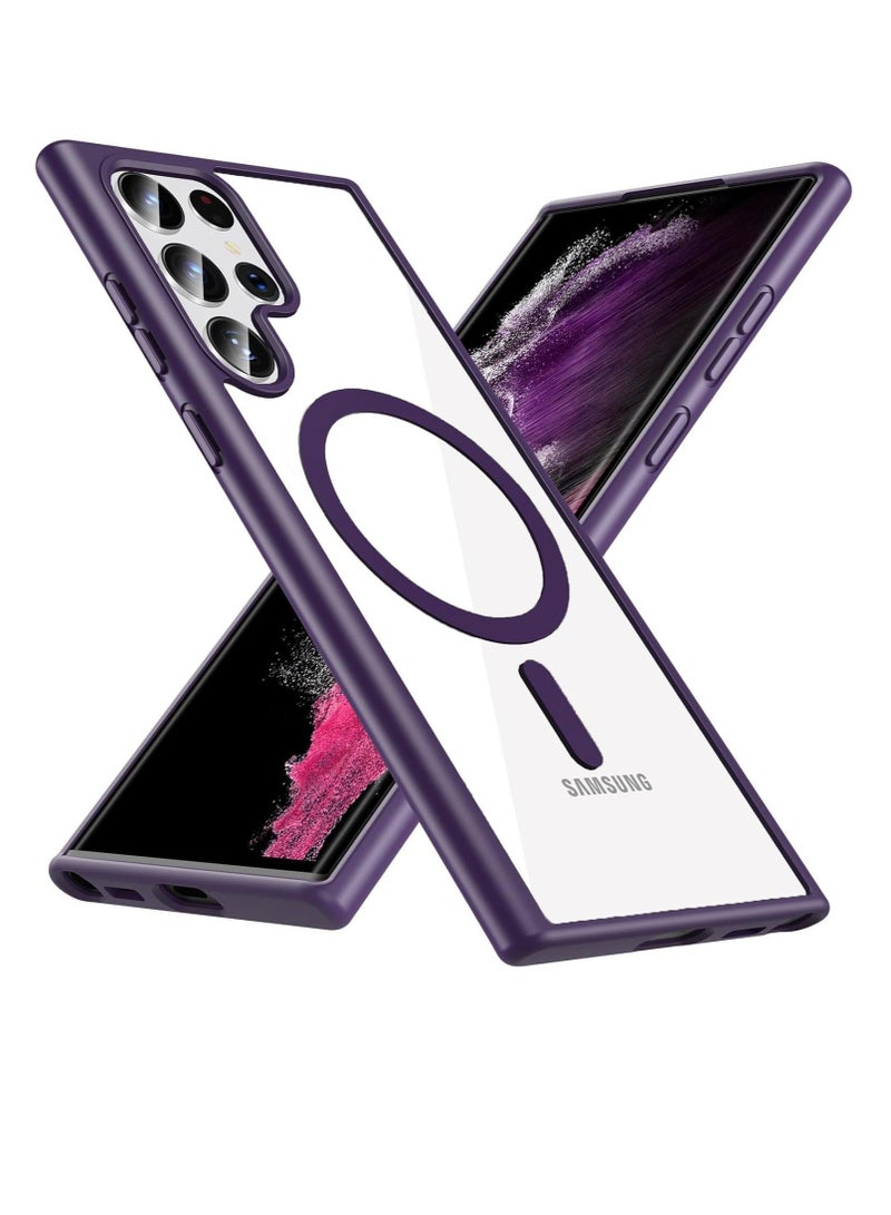 CASE Samsung Galaxy S22 Ultra MagSafe Case With Colored Sides - Clear / Deep Purple  - Image 1
