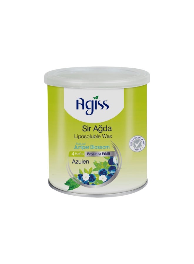 Agiss Sir Ağda Liposoluble Wax Tin – Natural Juniper Blossom & Azulen - Professional Hair Removal for Body & Sensitive Areas – Smooth Skin up to 4 Weeks – 240g - Image 1