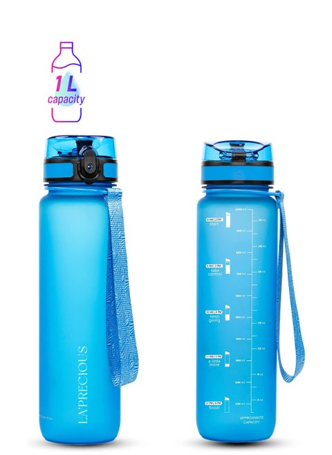 1000ml Water Bottle For Adults And Kids USA Tritan Material Non-Toxic BPA Free - Fast Flow Flip Top Leak Proof Lid and One Click Open