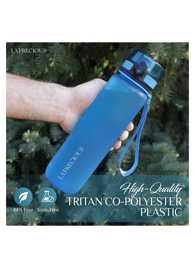 LA' PRECIOUS 1000ml Water Bottle For Adults And Kids USA Tritan Material Non-Toxic BPA Free - Fast Flow Flip Top Leak Proof Lid and One Click Open  - Image 5