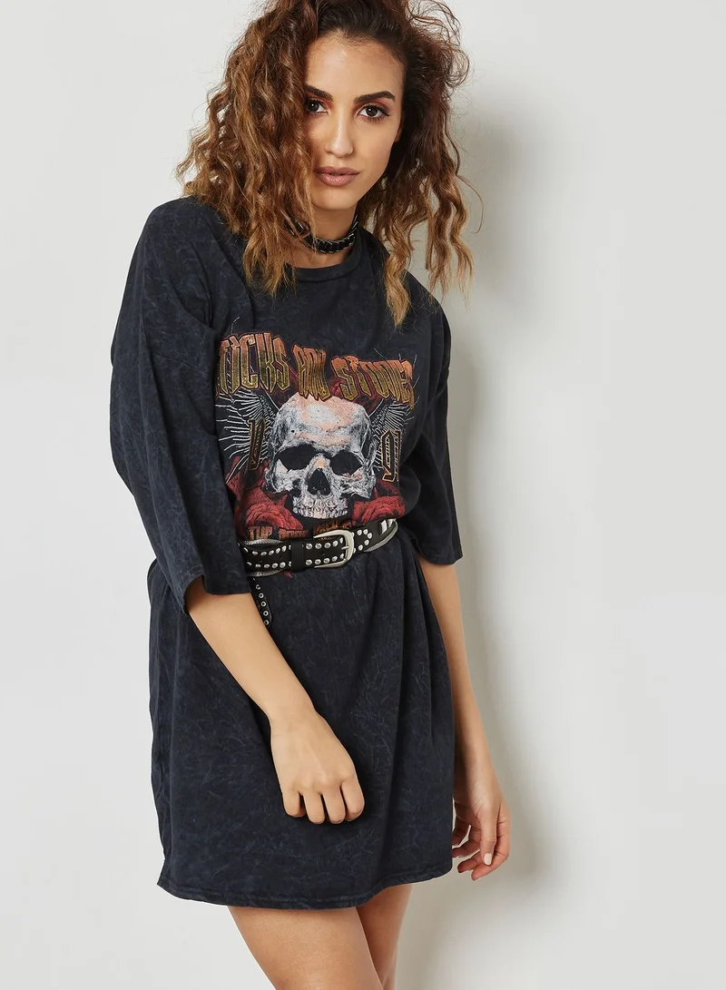 Missguided Tall Tall Ex Sticks And Stones Tshirt Dress