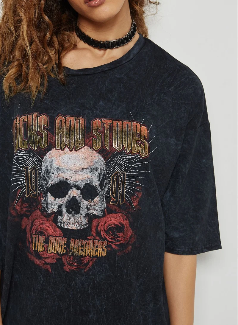 Missguided Tall Tall Ex Sticks And Stones Tshirt Dress