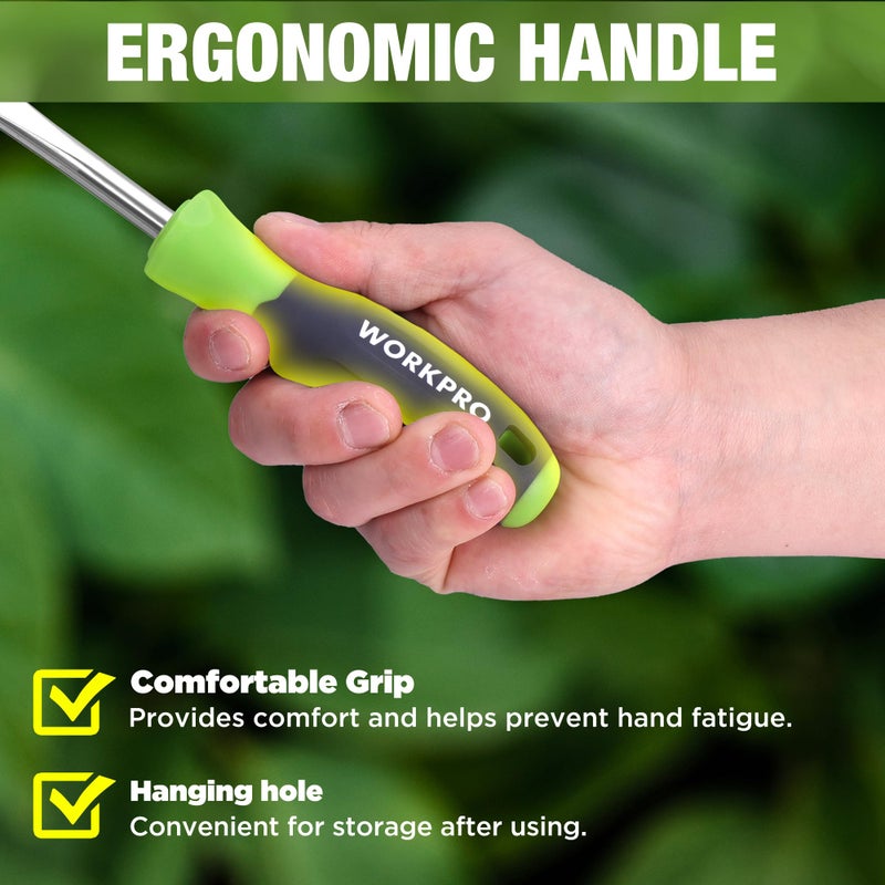 WORKPRO Crack Weeder, 12.5" Stainless Steel Crevice Weeding Tool with Soft Handle, L-Shaped Side-Walk Weed Removal Scraper, for Garden Lawn Yard Patio Terrace Paving Garden Hand Tool - Image 3