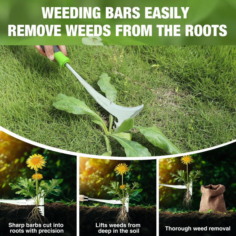WORKPRO Crack Weeder, 12.5" Stainless Steel Crevice Weeding Tool with Soft Handle, L-Shaped Side-Walk Weed Removal Scraper, for Garden Lawn Yard Patio Terrace Paving Garden Hand Tool - Image 5