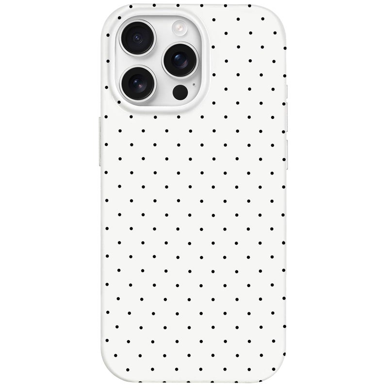 Hython for iPhone 14 Pro Max Case Cute Polka Dot Aesthetic Design Simple Cover 6.7", Thin Slim Anti-Scratch Soft TPU Bumper Shockproof Rubber Protective Phone Cases for Women Girls Girly Boys, White - Image 1