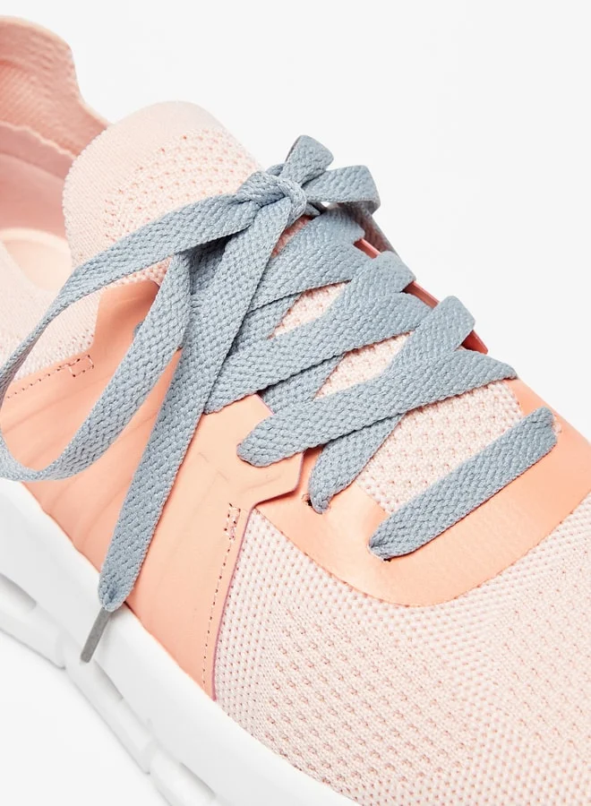 شو اكسبرس Textured Sports Shoes with Lace-Up Closure