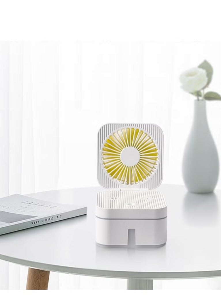 إيهوم مروحة ترطيب رذاذ USB صغيرة 2-في-1 غرفة نوم مروحة تجديد المياه الضوئية الملونة مروحة رذاذ المكعب السحري الصمت - Image 4