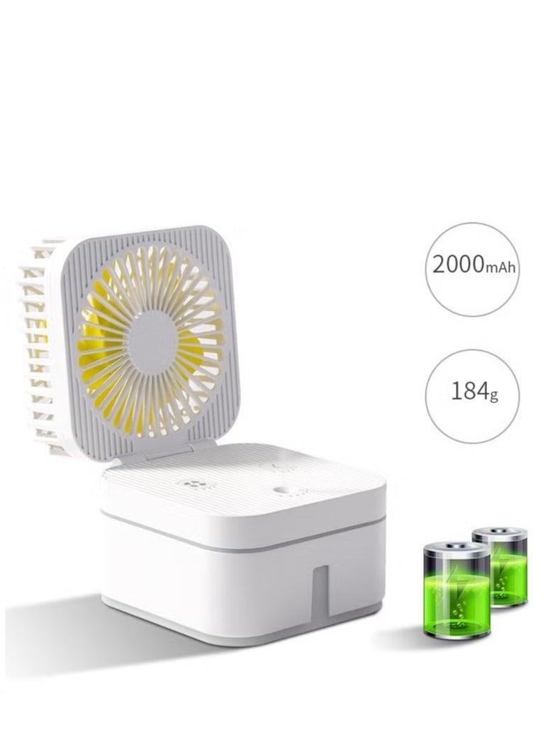 إيهوم مروحة ترطيب رذاذ USB صغيرة 2-في-1 غرفة نوم مروحة تجديد المياه الضوئية الملونة مروحة رذاذ المكعب السحري الصمت - Image 5