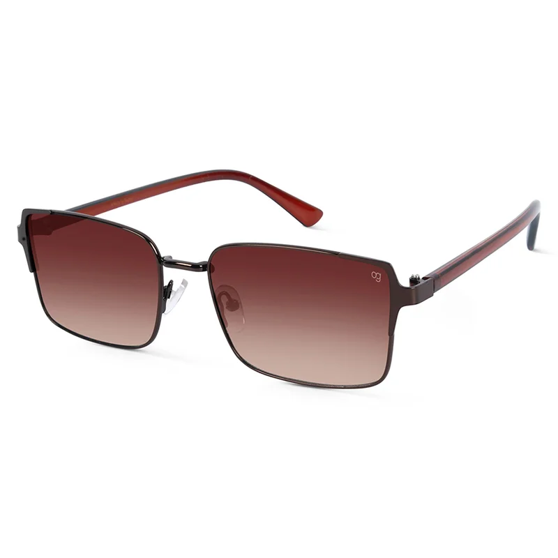 Woggles UV- Protected  Brown Rectangle Sunglasses