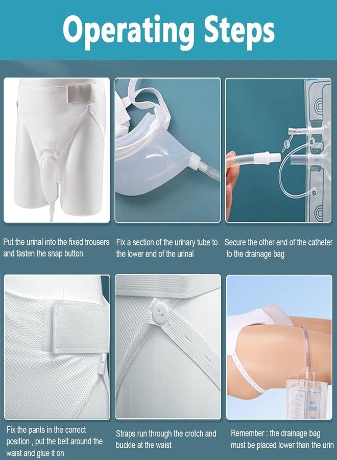 RAJry Urinal for Men, Urine Collect Bag, Reusable Silicone Urine Collector Portable Wearable Male Urinary Drainage Bag System for Adults 2000 Ml - Image 2