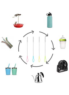 Oasisgalore 8pcs Straw Cleaning Brushes, Extra Long Nylon and Stainless Steel for Bottles and Cups  - Image 4