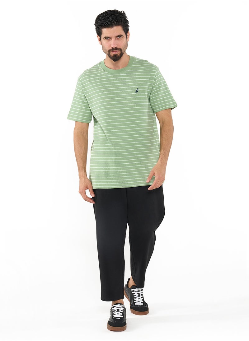 NAUTICA - Striped Regular Fit Premium Cotton Crew Neck T-shirt - Image 1