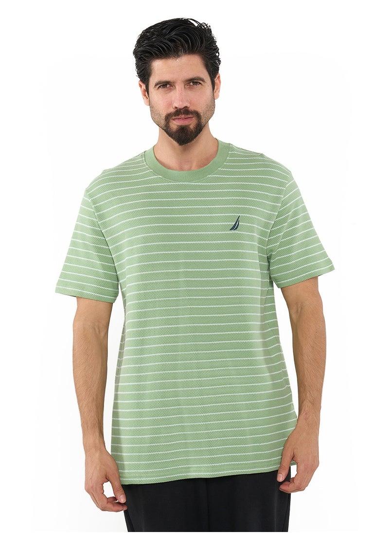 NAUTICA - Striped Regular Fit Premium Cotton Crew Neck T-shirt - Image 1