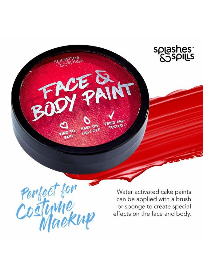 Splashes & Spills Water Activated SFX Face and Body Paint - Red Face Paint, Special Effects Makeup 18g Cake Tub - Pretend Costume and Dress Up Makeup - Great For Halloween Party and Cosplay by Splashes & Spills - Image 4