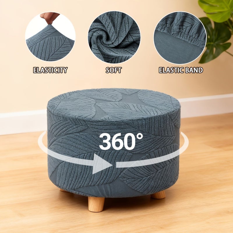 Chocolate Elastic Circular Stool Cover Set Machine Washable Household Shoe Changing Small Seat Pad - Image 2