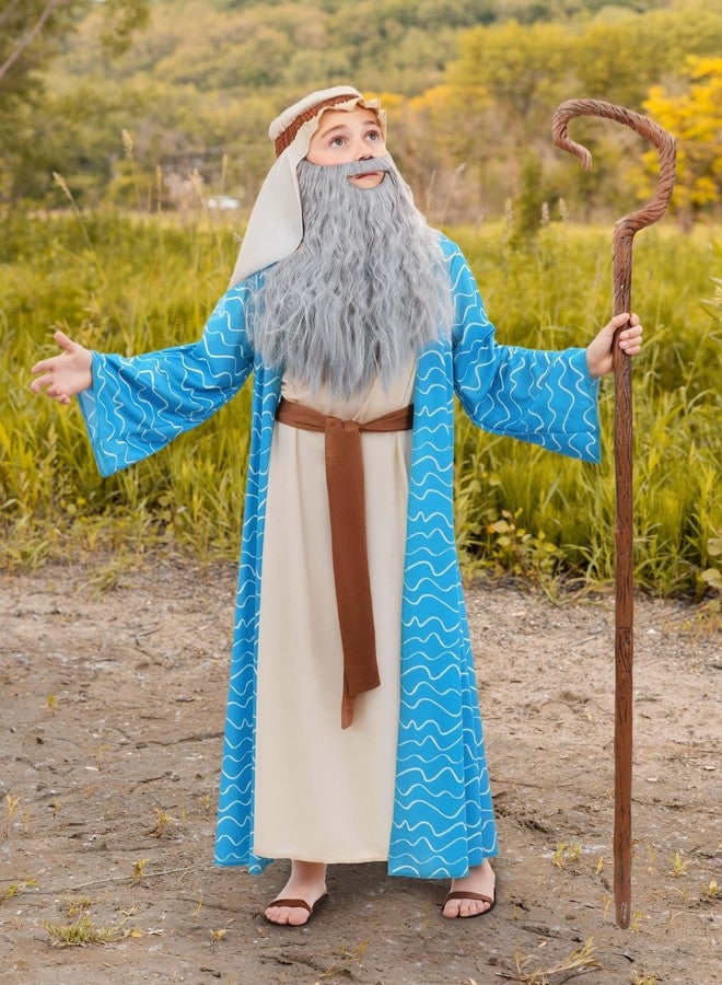 Fun Costumes Kids Deluxe Noah Costume with Tunic, Robe, Headpiece, Belt, Beard and Mustache | Biblical Character Halloween Outfit X-Large - Image 3