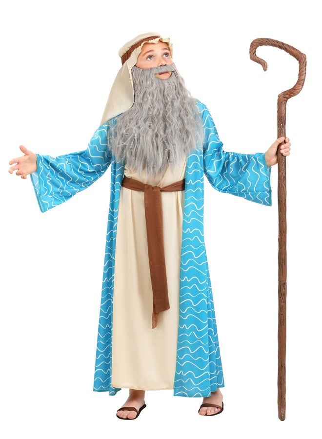 Fun Costumes Kids Deluxe Noah Costume with Tunic, Robe, Headpiece, Belt, Beard and Mustache | Biblical Character Halloween Outfit X-Large - Image 5