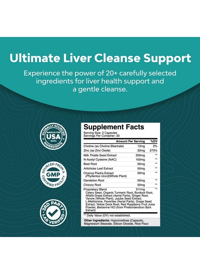 Liver Support Supplement With Nac Herbal Liver Supplement With N Acetyl Cysteine Silymarin Milk Thistle Extract Dandelion Root Artichoke Extract Choline Bitartrate And Berberine For Liver Cleanse