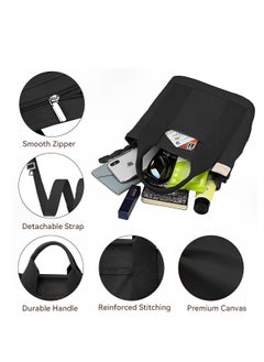 Skycare Skycare Canvas Tote Bag for Women,Small Tote Bag with Zipper Canvas Crossbody Bag Everything Tote Bag with Compartments  - Image 5