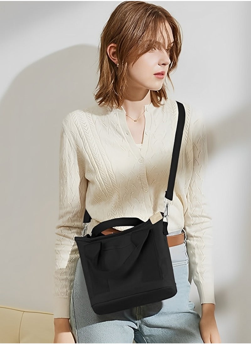Skycare - Skycare Canvas Tote Bag for Women,Small Tote Bag with Zipper Canvas Crossbody Bag Everything Tote Bag with Compartments - Image 1