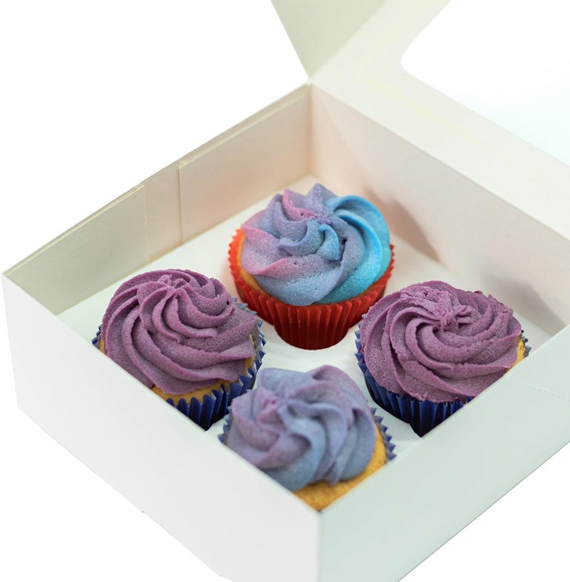Culpitt 4 Hole Cupcake Box, 5 Pack, White Cupcake Boxes For Carrying And Displaying Tasty Muffins, Fairy Cakes, And Treats - Image 4