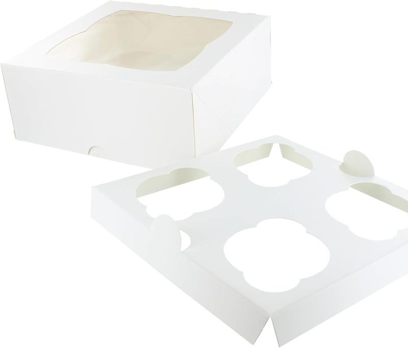 Culpitt 4 Hole Cupcake Box, 5 Pack, White Cupcake Boxes For Carrying And Displaying Tasty Muffins, Fairy Cakes, And Treats - Image 5