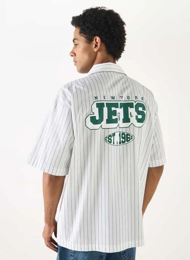 SP Characters The New York Jets Logo Print Shirt with Short Sleeves
