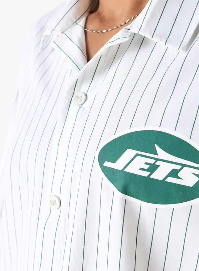 SP Characters The New York Jets Logo Print Shirt with Short Sleeves