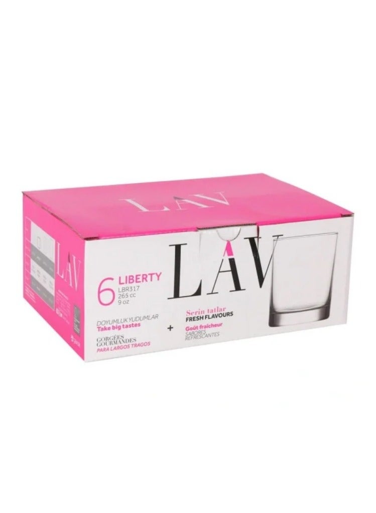 LAV 6 Pieces Liberty Tumbler Set 265 Ml - Clear - Image 5