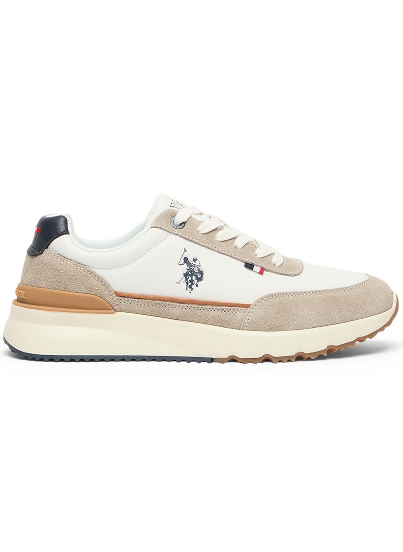 U.S. Polo Assn. Men's Low-Top Sneakers in White with Suede Accents – Stylish and Comfortable Footwear for Everyday Wear  - Image 1