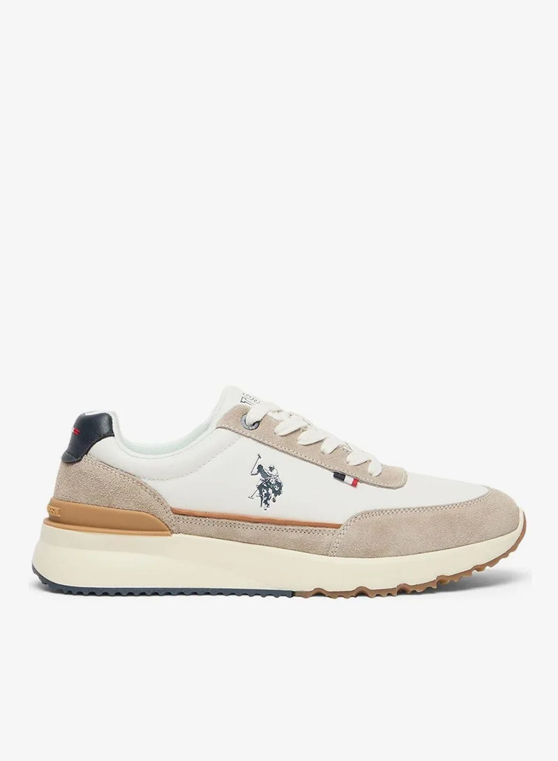 يو اس بولو اسن Men's Low-Top Sneakers in White with Suede Accents Shoes - Stylish and Comfortable Footwear for Everyday Wear