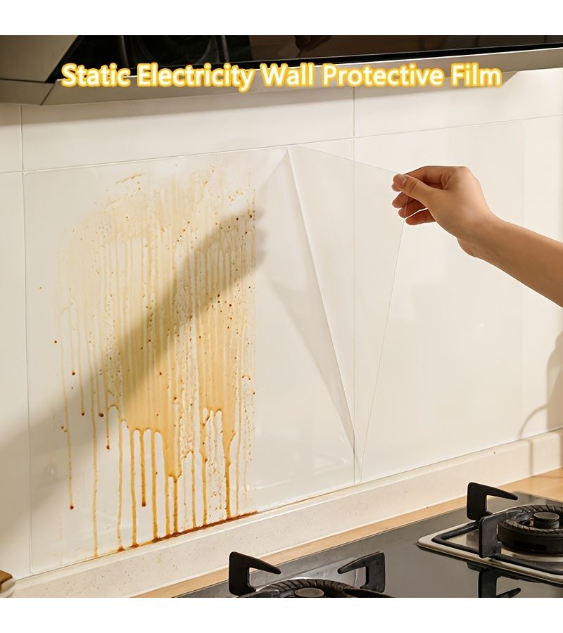 Transparent Electrostatic Wall Protective Film 17 72x78 74 Inch Splash Proof Pet Hair Scratches - Image 4