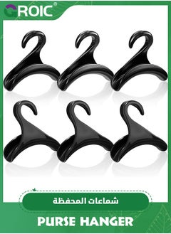 GROIC Purse Hanger Hook Bag Rack Holder 6 Pack, Multi-Function Handbag Hanger Organizer Storage, Cloakroom Display Racks for Purses Crossovers Backpacks Tote Bag Satchel Scarf Belt Tie (Black)  - Image 1