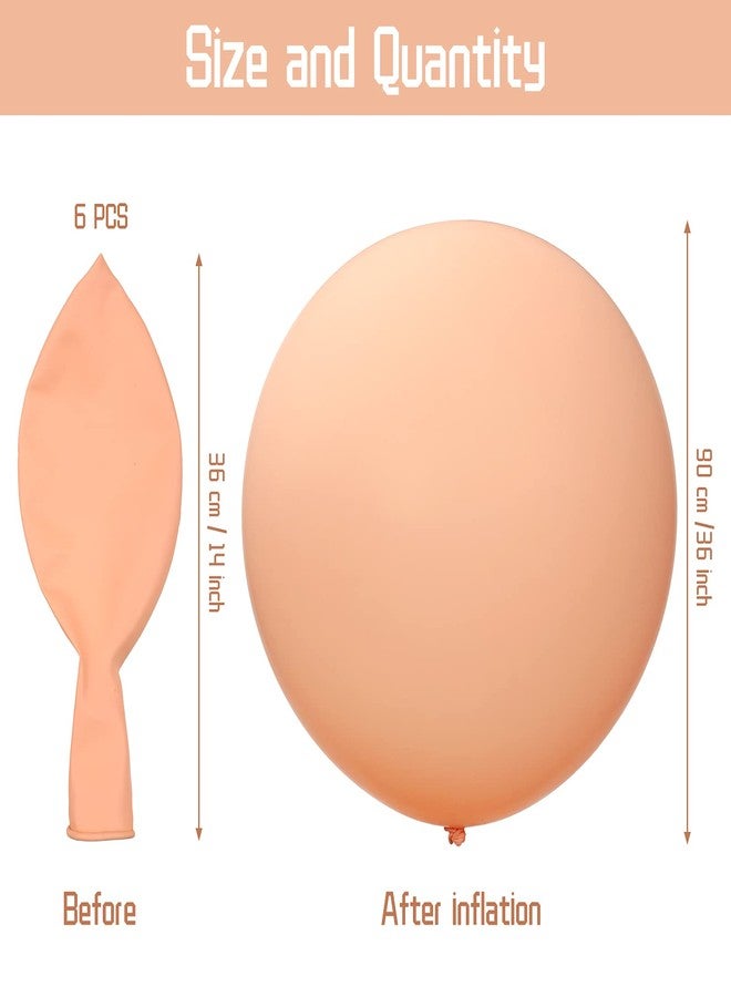 Threan 6 Pcs 36 Inch Balloons Blush Pink Big Large Giant Latex Balloons for Birthday Baby Shower Wedding Party Festival Event Carnival Decor - Image 2