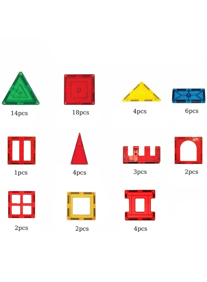إسكدنيا كتل بناء مغناطيسية، مجموعة مكونة من 60 قطعة، بلاطات مغناطيسية ثلاثية الأبعاد، كتل تعليمية للأطفال الصغار، ألعاب للأطفال الأولاد والبنات من 3 إلى 9 سنوات. - Image 2
