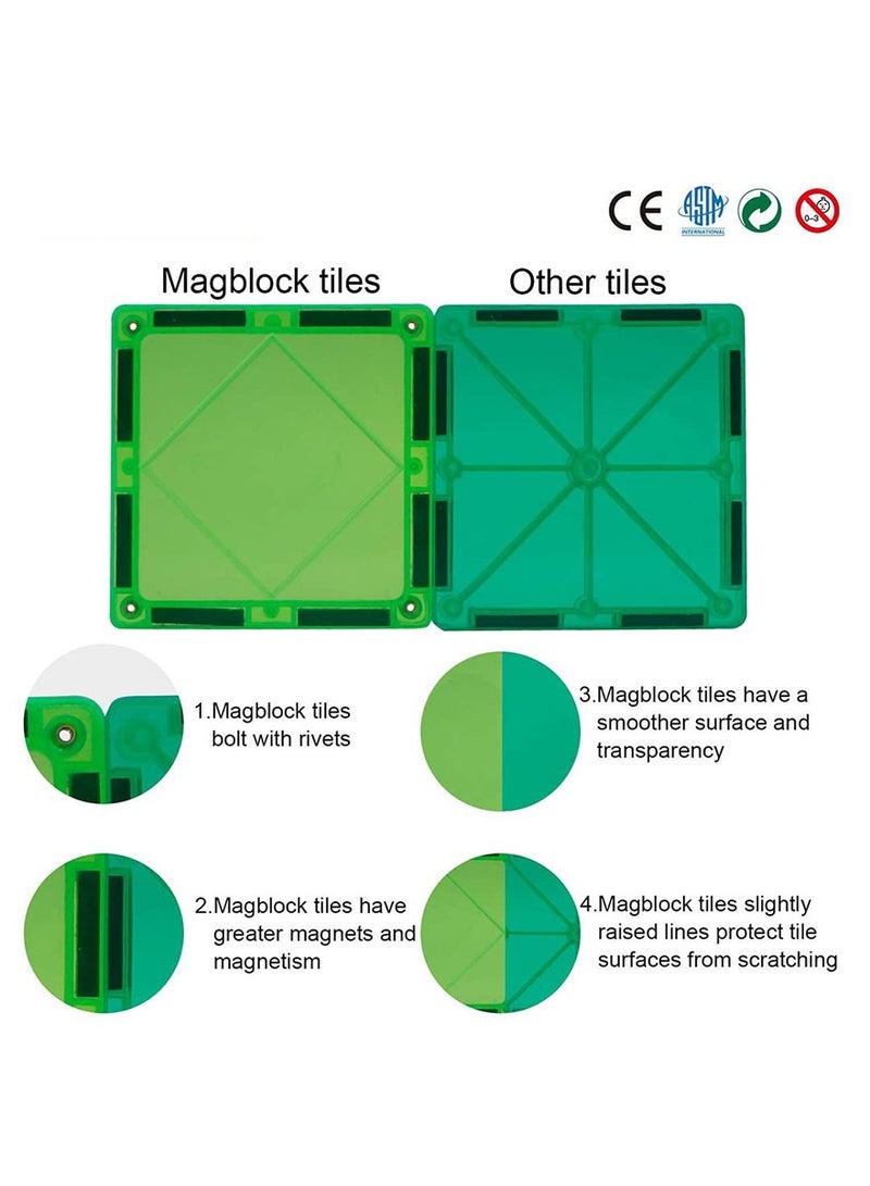 إسكدنيا كتل بناء مغناطيسية، مجموعة مكونة من 60 قطعة، بلاطات مغناطيسية ثلاثية الأبعاد، كتل تعليمية للأطفال الصغار، ألعاب للأطفال الأولاد والبنات من 3 إلى 9 سنوات. - Image 4