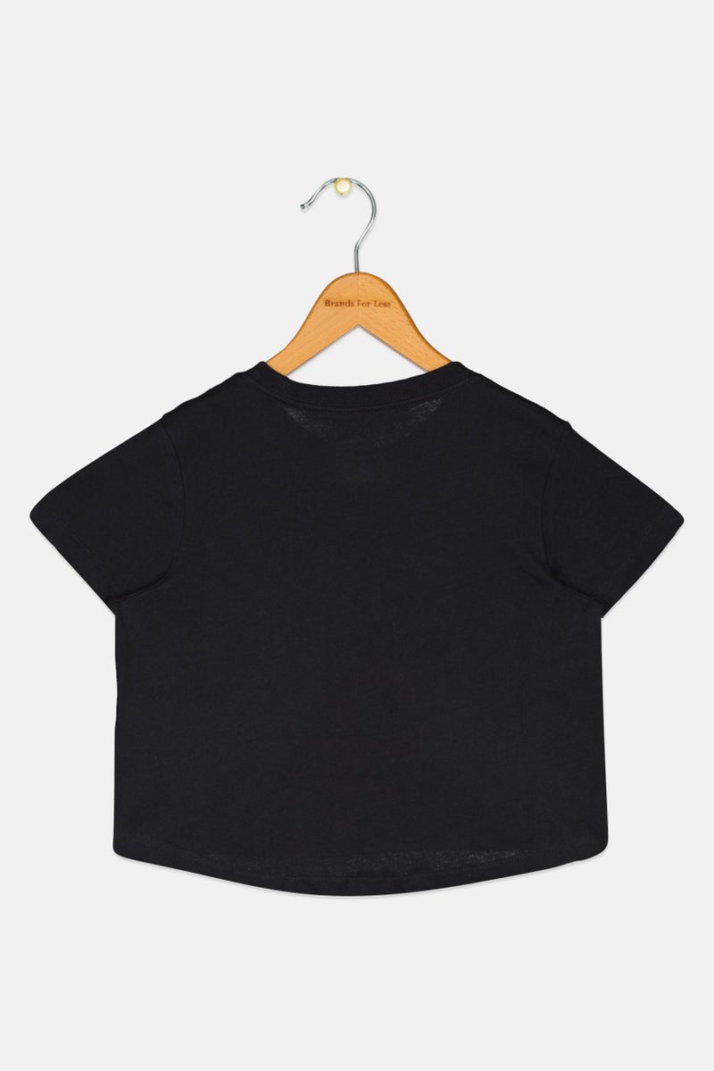 Nike تي شيرت رياضي قصير الأكمام للفتيات، خارجي، أسود - Image 2