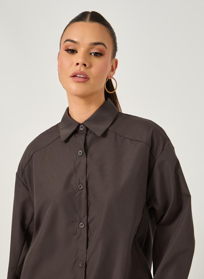 Oversized Button Details Long Sleeve Shirt