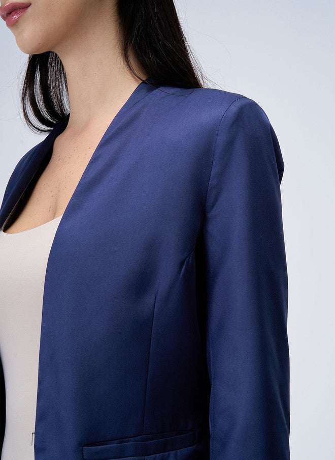 SALT ATTIRE Shawl Collar Open Front Tailored-fit Blazer - Image 2