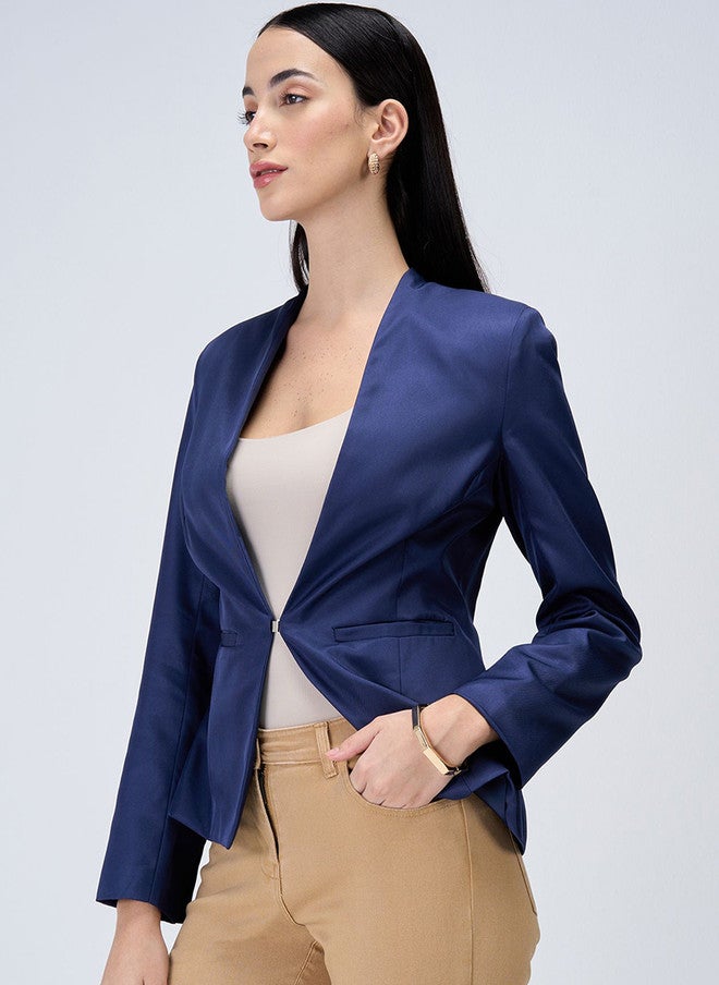 SALT ATTIRE Shawl Collar Open Front Tailored-fit Blazer - Image 3