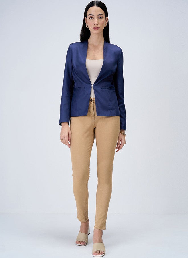 SALT ATTIRE Shawl Collar Open Front Tailored-fit Blazer - Image 5
