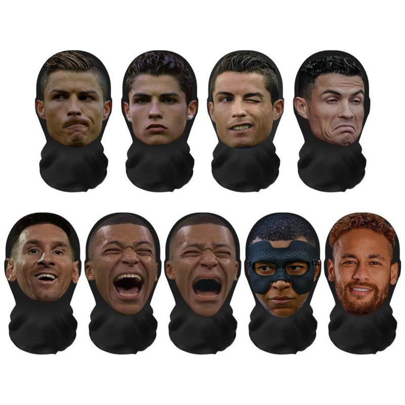 3D Balaclava Mask: Black 25*40 - Life-Like Sports Legend Print, Breathable Mesh Fabric, Secure Snug Fit for Parties, Sports Events, Pranksters and Sports Enthusiasts - Image 2