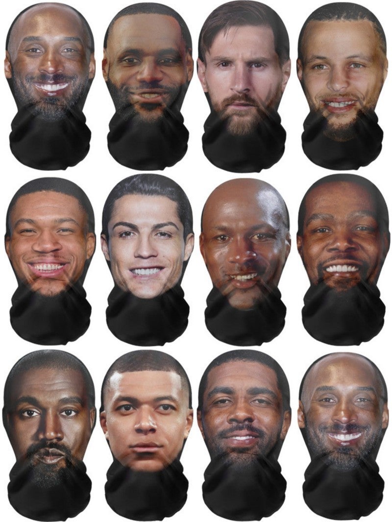 3D Balaclava Mask: Black 25*40 - Life-Like Sports Legend Print, Breathable Mesh Fabric, Secure Snug Fit for Parties, Sports Events, Pranksters and Sports Enthusiasts - Image 3