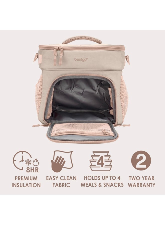 Bentgo Bentgo Prep Deluxe Insulated Multimeal Bag - Lunch Box Bag, Holds 5 Meals, Premium Insulation up to 8 Hrs, Durable, Water-Resistant - Large Capacity For Adult Meal Prep (Sand) - Image 3