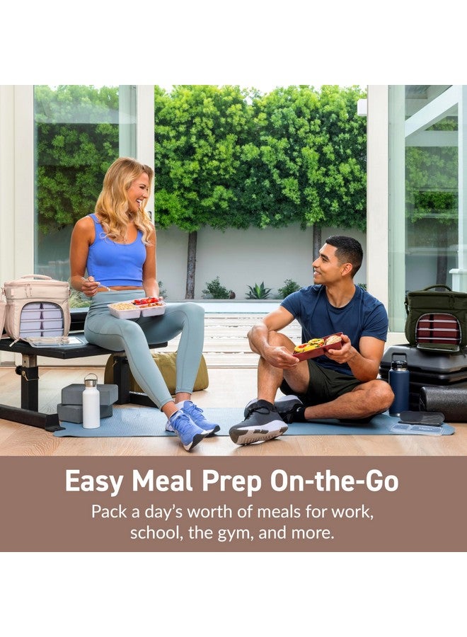 Bentgo Bentgo Prep Deluxe Insulated Multimeal Bag - Lunch Box Bag, Holds 5 Meals, Premium Insulation up to 8 Hrs, Durable, Water-Resistant - Large Capacity For Adult Meal Prep (Sand) - Image 4