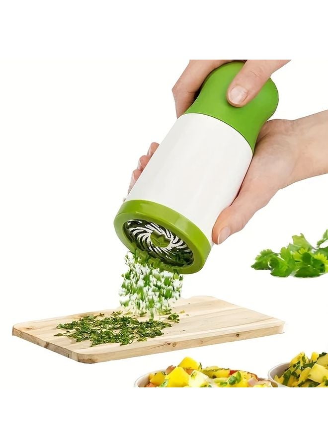 Green Manual Spice Grinder ABS Round Kitchen Tool For Crushing Cilantro Chopping Vegetables - Image 1