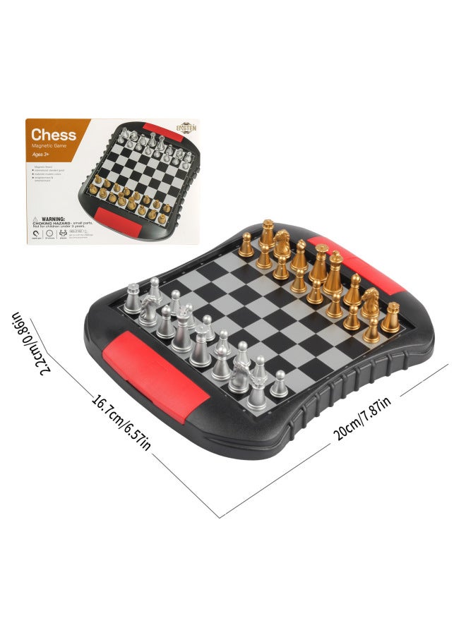 بدلة شطرنج قابلة للطي، قطعة شطرنج مغناطيسية، طلاب الأطفال، تدريب الكبار، مقاسات متعددة كبيرة - اللون: 2102 مغناطيسي ذهبي وفضي، مواصفات الشطرنج: رقعة شطرنج - Image 1
