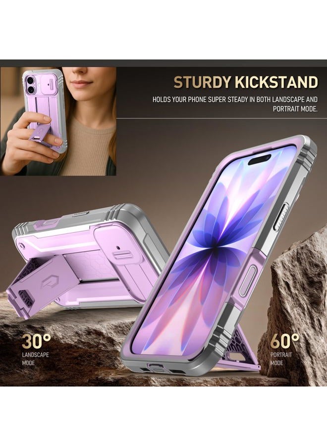 POETIC for iPhone 17 Case with Camera Control Capture Button, [Slide Camera Cover] [Built-in Stand] [Built-in Screen Protector] Full-Body Military Grade Rugged Phone Case for iPhone 17, Purple - Image 4