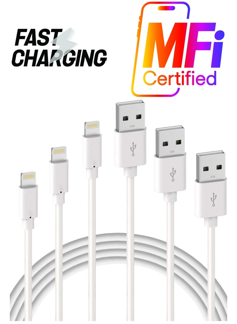 ELTRAZONE iPhone Charger Cable - Apple MFi Certified 3Pack 1+2+3M iPhone Charging Cable for iPhone SE 2020 11 Xs Max XR X 8 Plus 7 Plus 6 Plus 5s SE iPad Pro and More  - Image 1