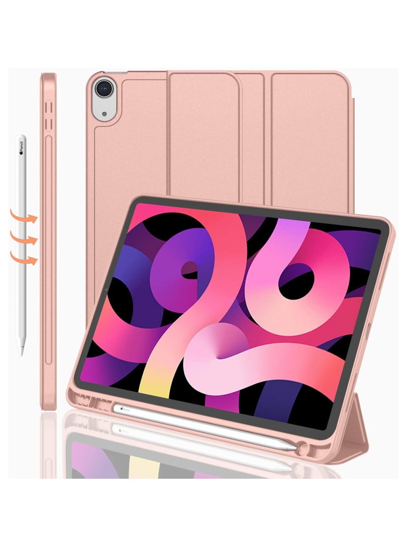 MIGOFAST IPad Air 11 Inch Case M2 2024  iPad Air 5th/4th Generation Case 2022/2020 10.9 Inch with Pencil Holder, Trifold Stand Smart Case Baby Pink - Image 1